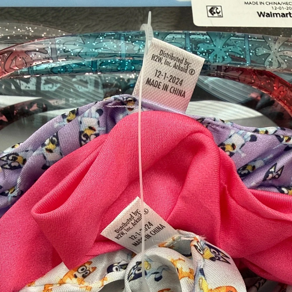 Kids Sunglasses & Hair Ties Set - Blue and Pink , Purple and White